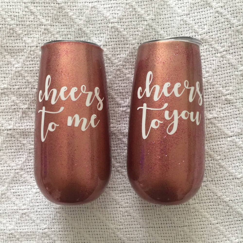 Custom champagne tumblers with lid - Picture 2 of 7